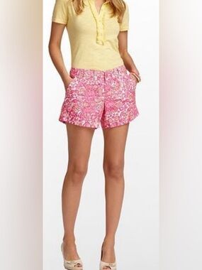 Lilly Pulitzer Callahan Shorts size 2 - hot pink sailors valentines sea shells